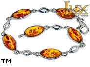 Jewellery SILVER sterling bracelet.  Stone: amber. TAG: ; name: B-506; weight: 7.2g.