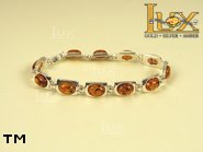 Jewellery SILVER sterling bracelet.  Stone: amber. TAG: ; name: B-578; weight: 13.7g.