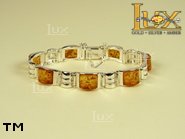 Jewellery SILVER sterling bracelet.  Stone: amber. TAG: ; name: B-588; weight: 16.8g.