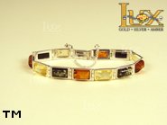 Jewellery SILVER sterling bracelet.  Stone: amber. TAG: ; name: B-607; weight: 12g.