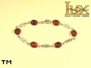 Jewellery SILVER sterling bracelet.  Stone: amber. TAG: ; name: B-616; weight: 6.7g.
