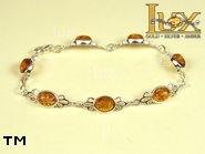 Jewellery SILVER sterling bracelet.  Stone: amber. TAG: ; name: B-617; weight: 7.6g.