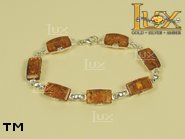 Jewellery SILVER sterling bracelet.  Stone: amber. TAG: ; name: B-619; weight: 14.7g.