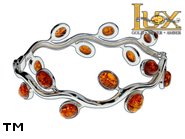 Jewellery SILVER sterling bracelet.  Stone: amber. TAG: ; name: B-622-2; weight: 18g.