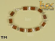 Jewellery SILVER sterling bracelet.  Stone: amber. TAG: ; name: B-624; weight: 13g.
