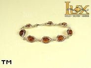 Jewellery SILVER sterling bracelet.  Stone: amber. TAG: ; name: B-633; weight: 12.7g.