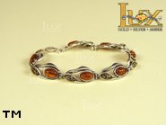 Jewellery SILVER sterling bracelet.  Stone: amber. TAG: nature; name: B-648; weight: 14g.