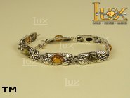 Jewellery SILVER sterling bracelet.  Stone: amber. TAG: ; name: B-652; weight: 13g.