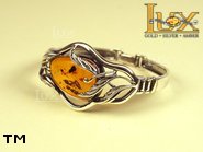 Jewellery SILVER sterling bracelet.  Stone: amber. TAG: nature; name: B-660; weight: 24.6g.