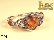 Jewellery SILVER sterling bracelet.  Stone: amber. TAG: ; name: B-662; weight: 31g.