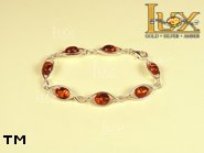 Jewellery SILVER sterling bracelet.  Stone: amber. TAG: ; name: B-668; weight: 9.2g.