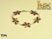 Jewellery SILVER sterling bracelet.  Stone: amber. TAG: nature; name: B-682; weight: 13.9g.