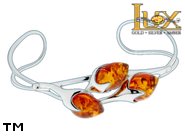 Jewellery SILVER sterling bracelet.  Stone: amber. TAG: ; name: B-720-2; weight: 11.8g.