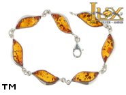 Jewellery SILVER sterling bracelet.  Stone: amber. TAG: ; name: B-777; weight: 10.9g.
