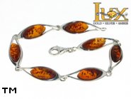Jewellery SILVER sterling bracelet.  Stone: amber. TAG: ; name: B-815-2; weight: 9.4g.