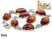 Jewellery SILVER sterling bracelet.  Stone: amber. TAG: ; name: B-827-2; weight: 10g.