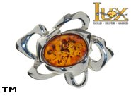Jewellery SILVER sterling brooche.  Stone: amber. TAG: nature; name: BR-876; weight: 4.7g.