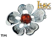 Jewellery SILVER sterling brooche.  Stone: amber. TAG: nature; name: BR-955; weight: 2.5g.