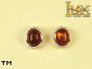 Jewellery SILVER sterling earrings.  Stone: amber. TAG: ; name: E-143-2; weight: 3.3g.