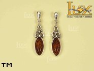 Jewellery SILVER sterling earrings.  Stone: amber. TAG: ; name: E-222; weight: 3.3g.