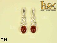 Jewellery SILVER sterling earrings.  Stone: amber. TAG: ; name: E-258; weight: 3.3g.