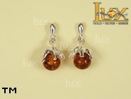 Jewellery SILVER sterling earrings.  Stone: amber. Elephant - a symbol of good luck. TAG: animals, signs; name: E-354; weight: 3g.