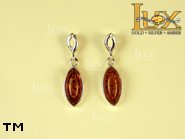 Jewellery SILVER sterling earrings.  Stone: amber. TAG: ; name: E-506; weight: 3g.