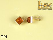 Jewellery SILVER sterling earrings.  Stone: amber. TAG: ; name: E-510; weight: 1.8g.