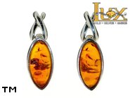 Jewellery SILVER sterling earrings.  Stone: amber. TAG: ; name: E-513; weight: 2.5g.