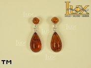 Jewellery SILVER sterling earrings.  Stone: amber. TAG: ; name: E-514; weight: 4g.