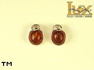 Jewellery SILVER sterling earrings.  Stone: amber. TAG: ; name: E-521-2; weight: 2.2g.