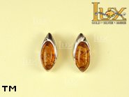 Jewellery SILVER sterling earrings.  Stone: amber. TAG: ; name: E-614; weight: 3g.