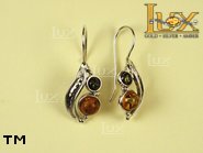 Jewellery SILVER sterling earrings.  Stone: amber. TAG: nature; name: E-650; weight: 2.9g.