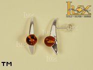 Jewellery SILVER sterling earrings.  Stone: amber. TAG: ; name: E-680; weight: 3.9g.
