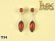 Jewellery SILVER sterling earrings.  Stone: amber. TAG: ; name: E-716; weight: 3.6g.