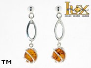 Jewellery SILVER sterling earrings.  Stone: amber. TAG: ; name: E-778; weight: 2.6g.