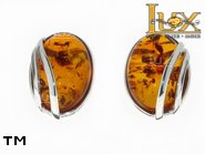 Jewellery SILVER sterling earrings.  Stone: amber. TAG: ; name: E-824-2S; weight: 6.05g.