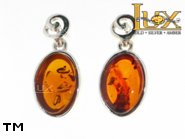 Jewellery SILVER sterling earrings.  Stone: amber. TAG: ; name: E-827-1; weight: 3.15g.