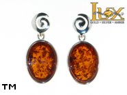 Jewellery SILVER sterling earrings.  Stone: amber. TAG: ; name: E-827-2; weight: 4.65g.