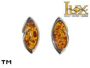 Jewellery SILVER sterling earrings.  Stone: amber. TAG: ; name: E-842; weight: 2.4g.