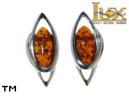 Jewellery SILVER sterling earrings.  Stone: amber. TAG: ; name: E-846S; weight: 3.4g.