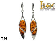 Jewellery SILVER sterling earrings.  Stone: amber. TAG: ; name: E-850-1; weight: 7.2g.