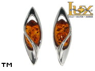 Jewellery SILVER sterling earrings.  Stone: amber. TAG: ; name: E-850-2; weight: 4.95g.