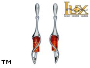 Jewellery SILVER sterling earrings.  Stone: amber. TAG: ; name: E-851SW; weight: 4.9g.
