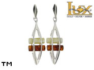 Jewellery SILVER sterling earrings.  Stone: amber. TAG: ; name: E-853; weight: 5.5g.