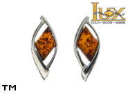 Jewellery SILVER sterling earrings.  Stone: amber. TAG: ; name: E-860-1; weight: 3.25g.