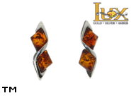 Jewellery SILVER sterling earrings.  Stone: amber. TAG: ; name: E-860-2; weight: 3g.