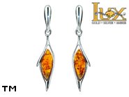 Jewellery SILVER sterling earrings.  Stone: amber. TAG: ; name: E-875; weight: 2.6g.