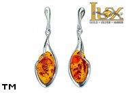 Jewellery SILVER sterling earrings.  Stone: amber. TAG: ; name: E-890; weight: 3.2g.