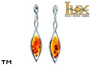 Jewellery SILVER sterling earrings.  Stone: amber. TAG: ; name: E-897; weight: 3.55g.